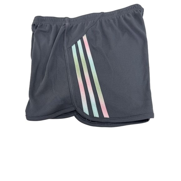 Adidas Stripe Grey Mesh Girls’ Shorts XL US 16 Regular  MulticolorTriple Stripe - Picture 10 of 10